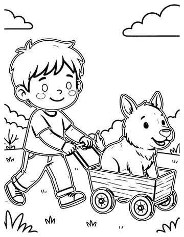 Wagon Ride coloring page