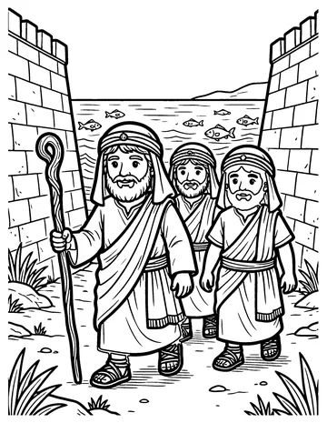 Walking Through the Sea coloring page