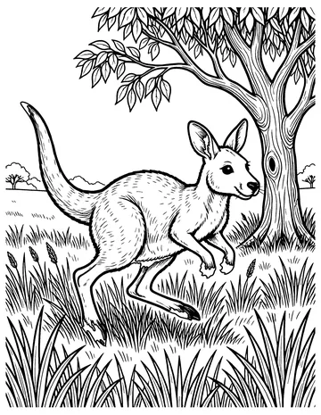 Wallaby Hop coloring page