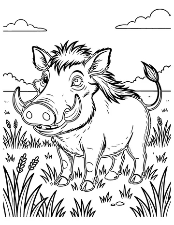 Warthog coloring page