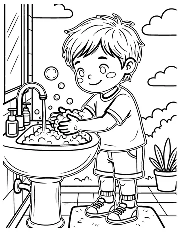 Washing Hands coloring page