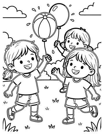 Water Balloon Toss coloring page