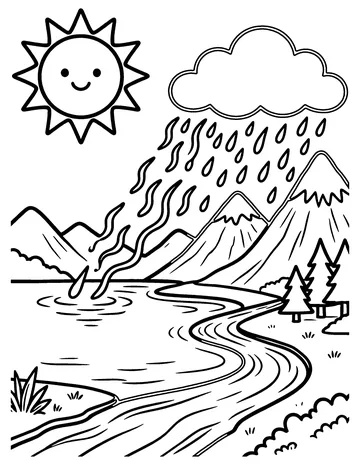 Water Cycle coloring page