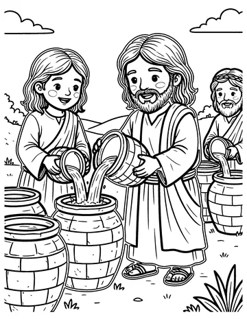 Water into Wine coloring page