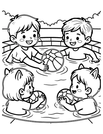 Water Polo coloring page