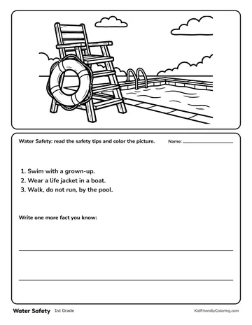 Water Safety coloring page