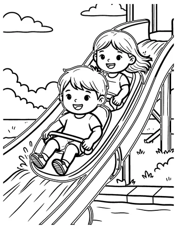 Water Slide coloring page
