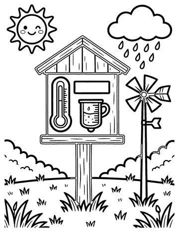 Weather Station coloring page