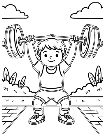 Weightlifting coloring page