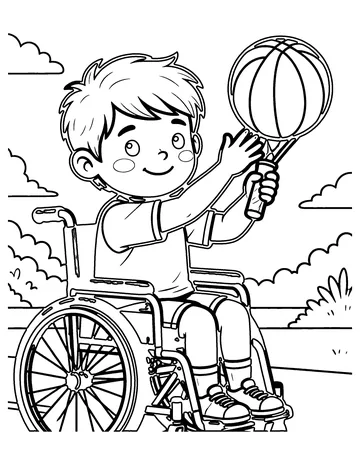 Wheelchair Basketball coloring page