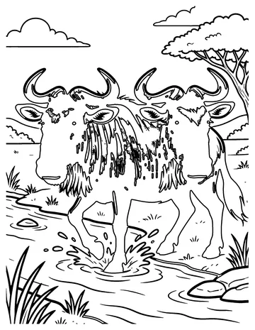 Wildebeest coloring page