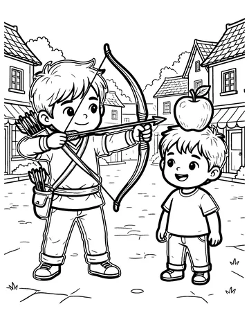 William Tell's Apple coloring page