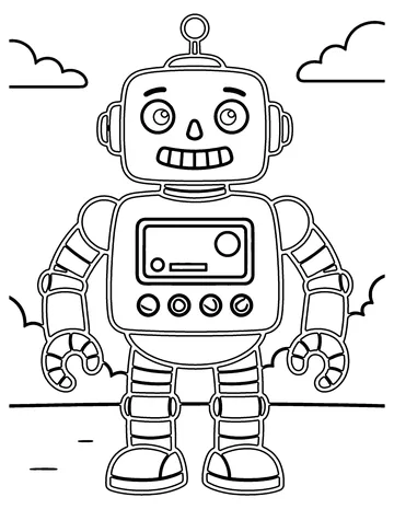 Wind-Up Robot coloring page