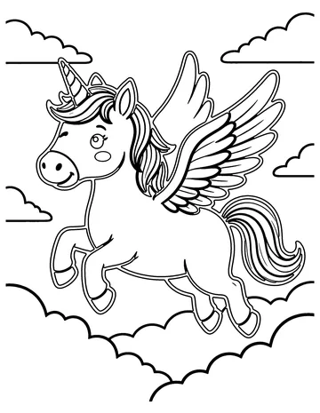 Winged Unicorn coloring page