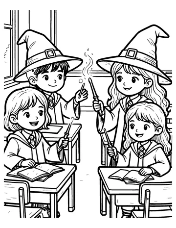 Wizard Classroom coloring page