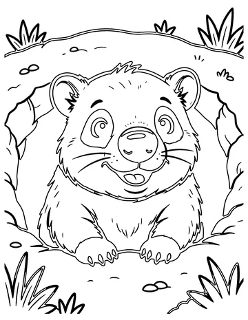 Wombat Burrow coloring page