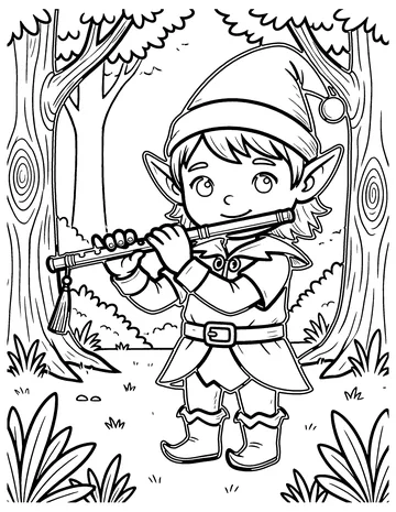 Woodland Elf coloring page