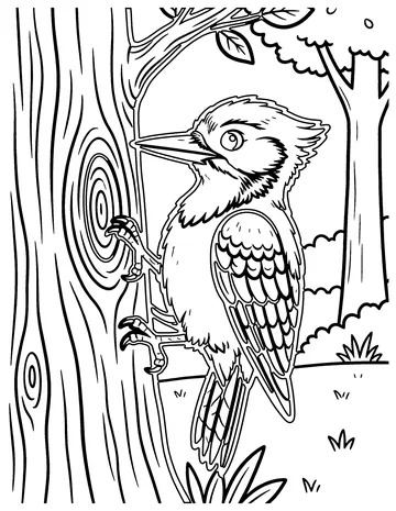 Woodpecker coloring page
