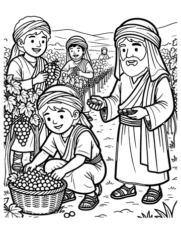 Workers in the Vineyard coloring page