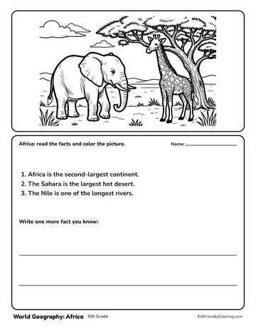 World Geography: Africa coloring page