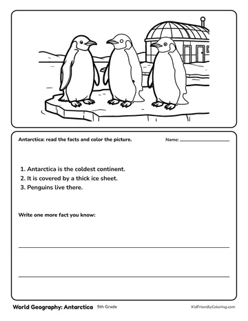 World Geography: Antarctica coloring page