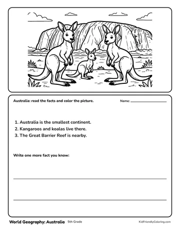 World Geography: Australia coloring page