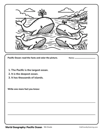 World Geography: Pacific Ocean coloring page
