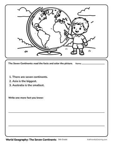 World Geography: The Seven Continents coloring page