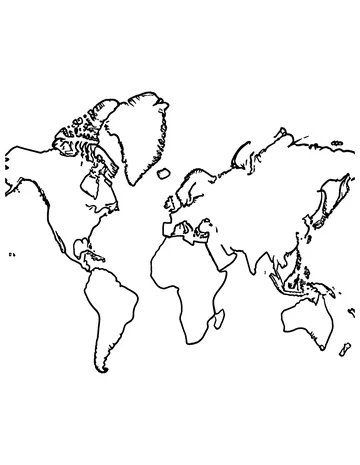 World Map coloring page