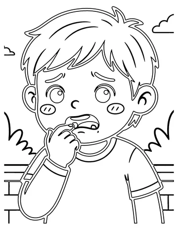 Worried Face coloring page
