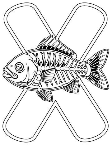 X Is for X-Ray Fish coloring page