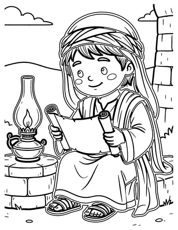 Young Timothy Reads coloring page