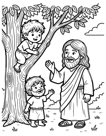 Zacchaeus in the Tree coloring page